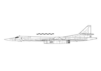 Tupolev Tu-160 Blackjack. Outline drawing