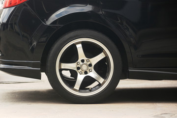   Car wheel on a car