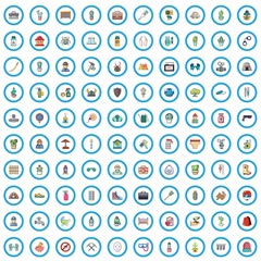 100 protection icons set in cartoon style for any design vector illustration