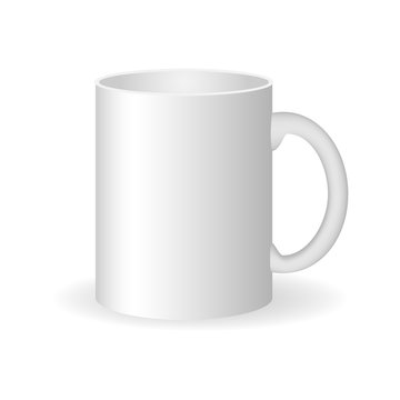 Mug mockup isolated on white background. Vector illustration