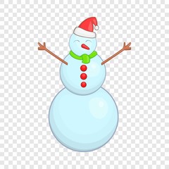 Snowman in cartoon style isolated on background for any web design 