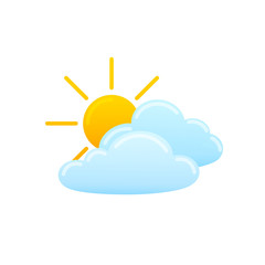 Flat icon of cloudy weather