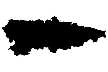 Obraz premium Mapa negro de Asturias.