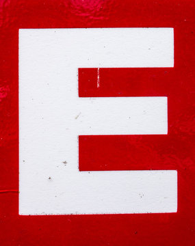  Written Wording in Distressed State Typography Found Letter E