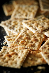 Cracker snacks with dramatic lighting