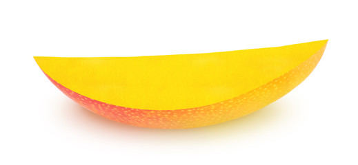 Slice of juicy mango isolated on a white.