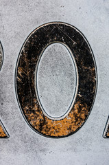 Written Wording in Distressed State Typography Found Letter o