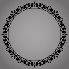 Decorative frame Elegant vector element for design in Eastern style, place for text. Floral black border. Lace illustration for invitations and greeting cards