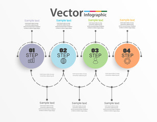 Vector illustration Infographic design template with icons and 4 options or steps. Can be used for process, presentations, layout, banner, info graph. Eps 10