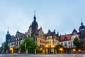 Naklejka na ściany i meble DRESDEN, GERMANY - July 23, 2017: street view of downtown Dresden, Germany