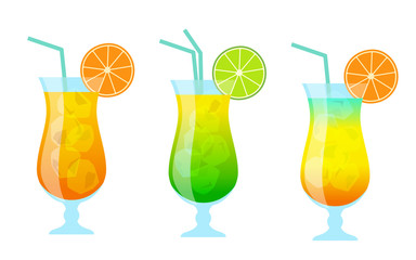 Tropical juice illustration set