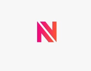 Creative logo icon gradient pink and orange letter N