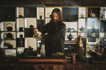 Tea ceremony is perfomed by tea master