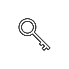 Key line icon. linear style sign for mobile concept and web design. Locker key outline vector icon. Symbol, logo illustration. Pixel perfect vector graphics