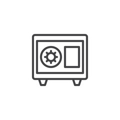 Safe box line icon. linear style sign for mobile concept and web design. Bank deposit safe outline vector icon. Symbol, logo illustration. Pixel perfect vector graphics