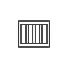 Prison bars line icon. linear style sign for mobile concept and web design. Prison window outline vector icon. Symbol, logo illustration. Pixel perfect vector graphics