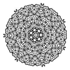 Beautiful round vintage lace round decoration vector