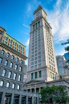 The famous Boston Custom House in the United States