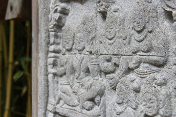 Hindu bas-relief in a park in France