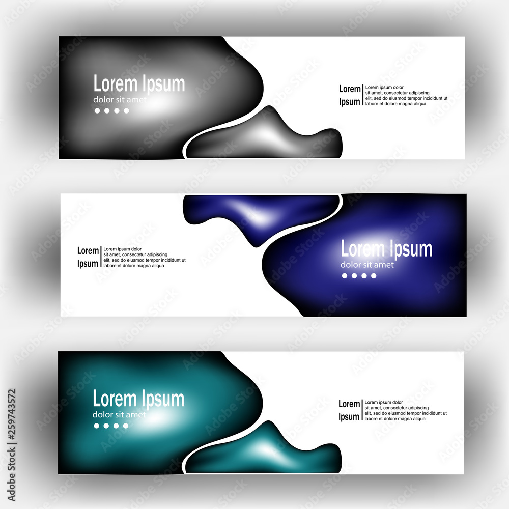 Wall mural abstract dynamic fluid geometric design banner web template. banner web design vector template