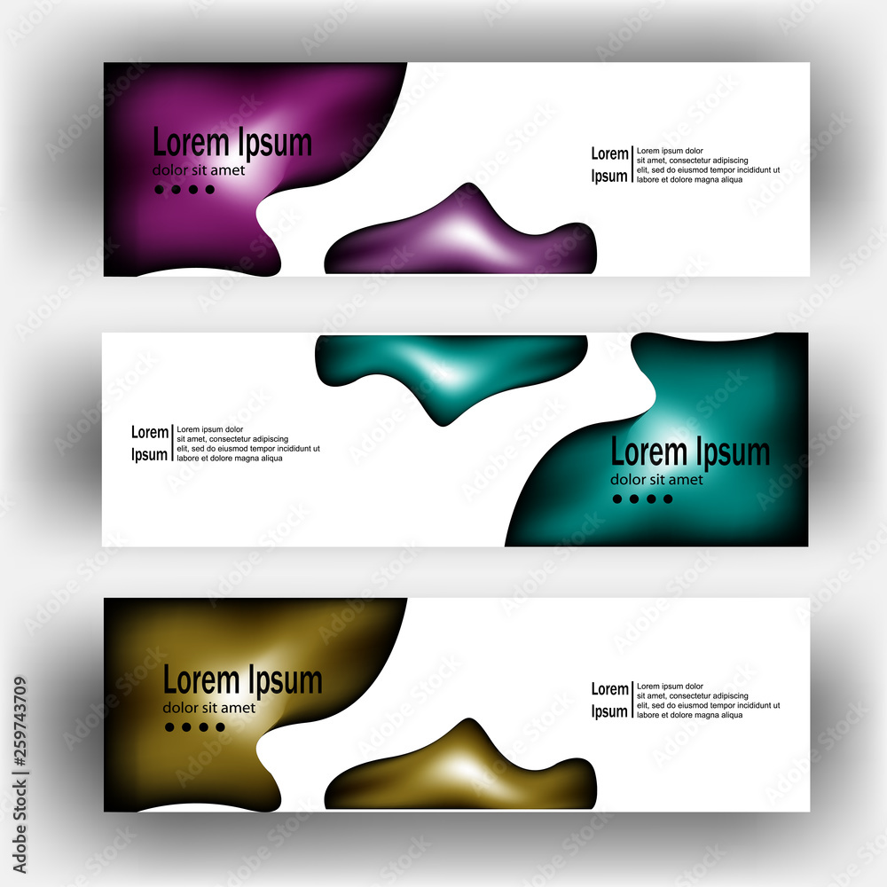 Wall mural abstract dynamic fluid geometric design banner web template. banner web design vector template