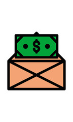 Pixel perfect icon. Sending money