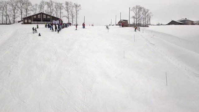 aerial photography competitions on a mountain slalom