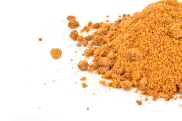 Sugar cane powder isolated on a White background