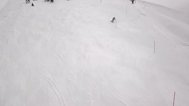 aerial photography competitions on a mountain slalom