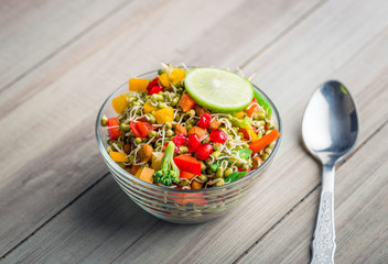 sprouted lentil salad