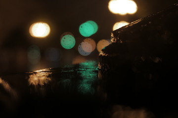 night rain and bokeh