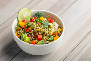 sprouted lentil salad