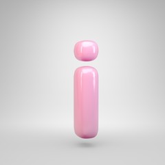 Bubble Gum pink letter I lowercase isolated on white background