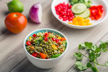 sprouted lentil salad