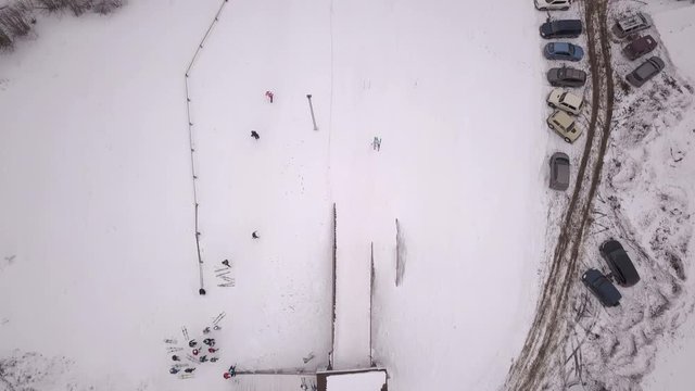 aerial photography competitions on a mountain slalom