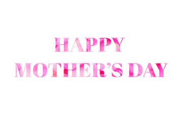 Happy Mothers Day greetings text made of pink rose petals.