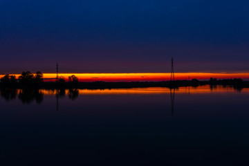 Fototapeta premium Amazing Sunset At The Danubian Delta