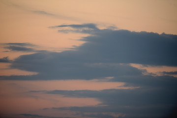 Details of storm clouds in the light of dawn on a dawn of early spring days. Vitoria-Gasteiz (Alava) Basque Country, Spain
