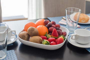 Fresh mixed fruits on plate