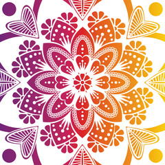 luxury ornamental mandala design background rainbow color, multicolored. Vector illustration