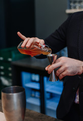 Bartender preparing a drink