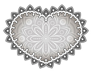 Heart with floral Mandala. Vintage decorative elements. Oriental pattern, vector illustration. Islam, Arabic, Indian, turkish, pakistan, chinese, ottoman motifs