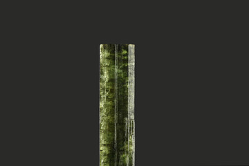 Crystal of green tourmaline called elbaite from Viitaniemi quarry, Finland