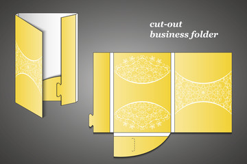 The layout of folders, stationery objects with an element of the mandala design of the corporate style. corporate identity stationery for logo presentation