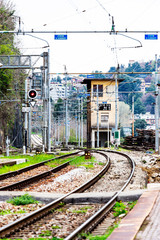 Traffic light for train in Como San Giovanni Railway Station