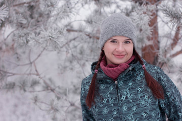 portrait of a girl in winter