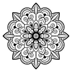 Black and white round ethnic mandala, vector illustration on white background. Can be used for coloring book, greeting card, phone case print, etc. Islam, Arabic, Pakistan, Moroccan, Turkish motifs