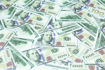Close up 100 dollar banknote  business content.