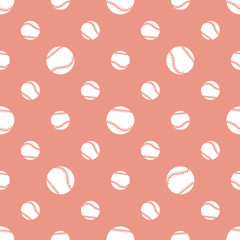 Vector sports seamless pattern with baseball balls