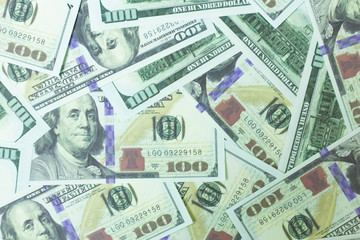 Close up 100 dollar banknote  business content.